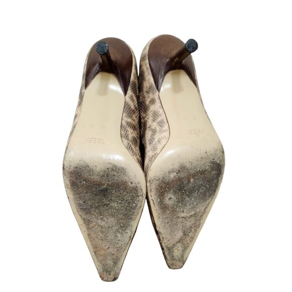 Gucci leather brown animal print stiletto heel size 10 B - Picture 10 of 13